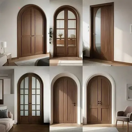 아치 프렌치 패널 홈 룸 가구 인테리어 도어 솔리드 우드